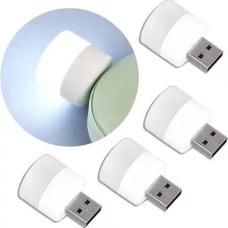 Portable USB light white color for power bank and laptop Mobile Mini USB bulb 5PCS