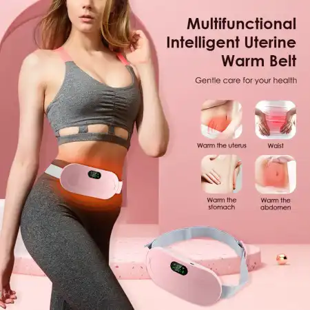 Heating Vibration Period Abdominal Massage Belt Pad for Female