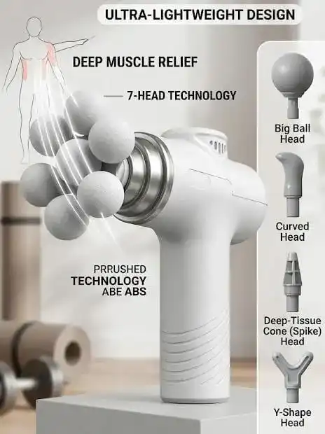 Electric Muscle Massage Gun with 9 Heads