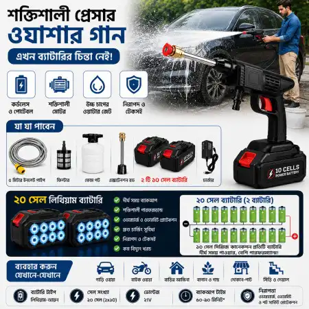20 Battery Rechargeable Car Wash Cordless Spray Machine